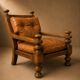 Paire Fauteuils brutalistes cuir / chêne scandinave Circa 1960