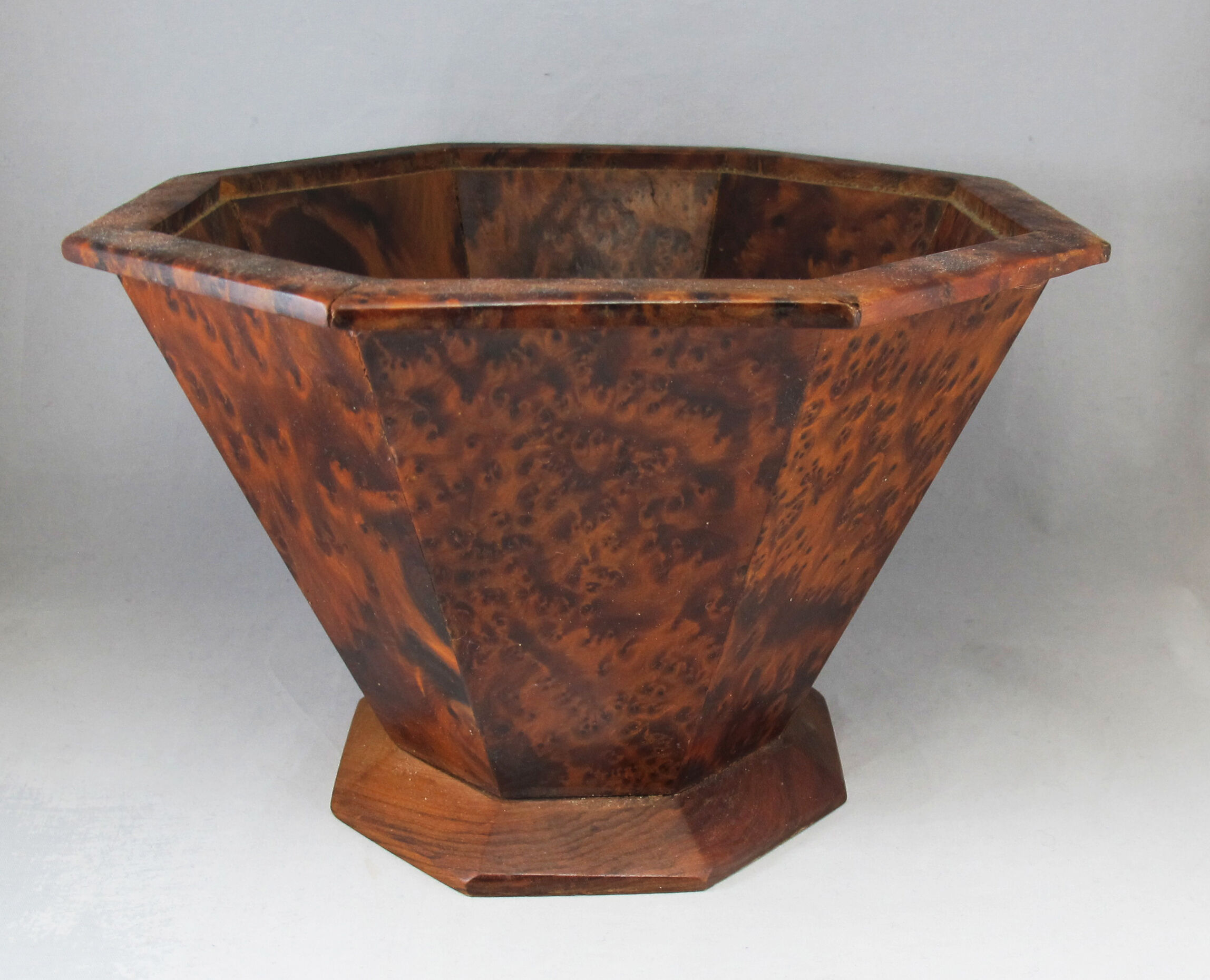 Basket or empty wooden pocket and cedar magnifying glass veneer