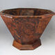 Basket or empty wooden pocket and cedar magnifying glass veneer