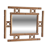 Miroir vintage en bois massif - années 1970