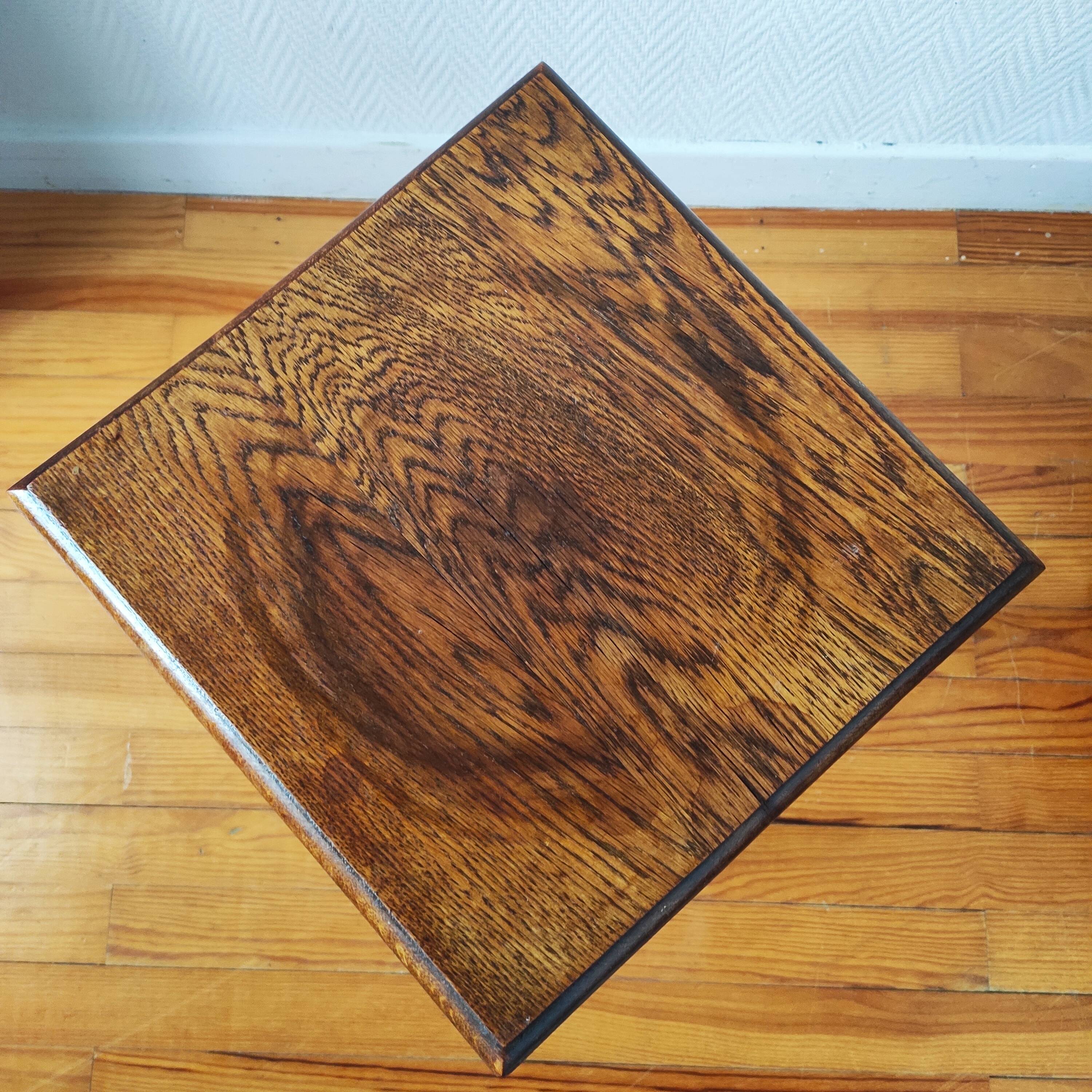 Antique turned wood spool stand