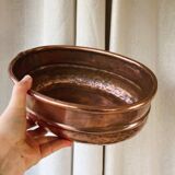 Oval hammered copper planter