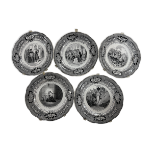 Lot de 5 assiettes histoire
