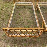 Pair of single rattan beds, 1960s