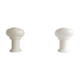 Set of 2 white glass mushroom table lamps, eighties