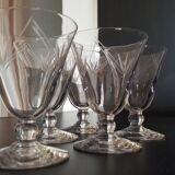 5 Verres ancien soufflés et ciselés