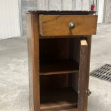 Wood and marble bedside table