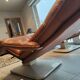 Vintage Lounge Chair & Ottoman "Origlia" – Tawny Leather & Pirelli Straps