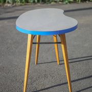 Table haricot formica et pieds compas, table bureau, table d'appoint, table vintage, 60's