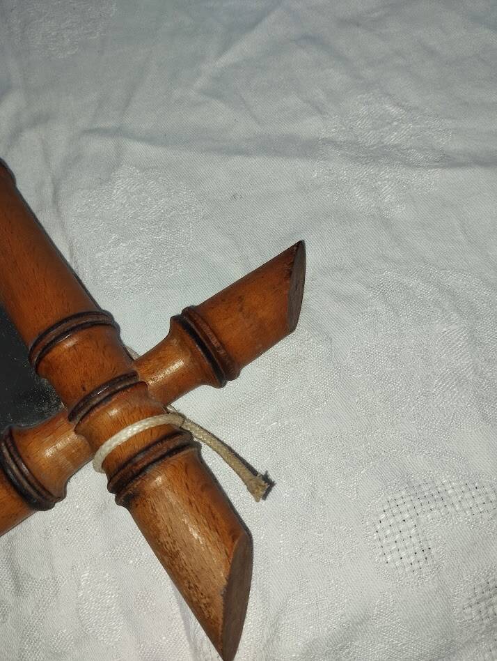 Vintage bamboo mirror – Tower shape – 1960s–70s – Bohemian