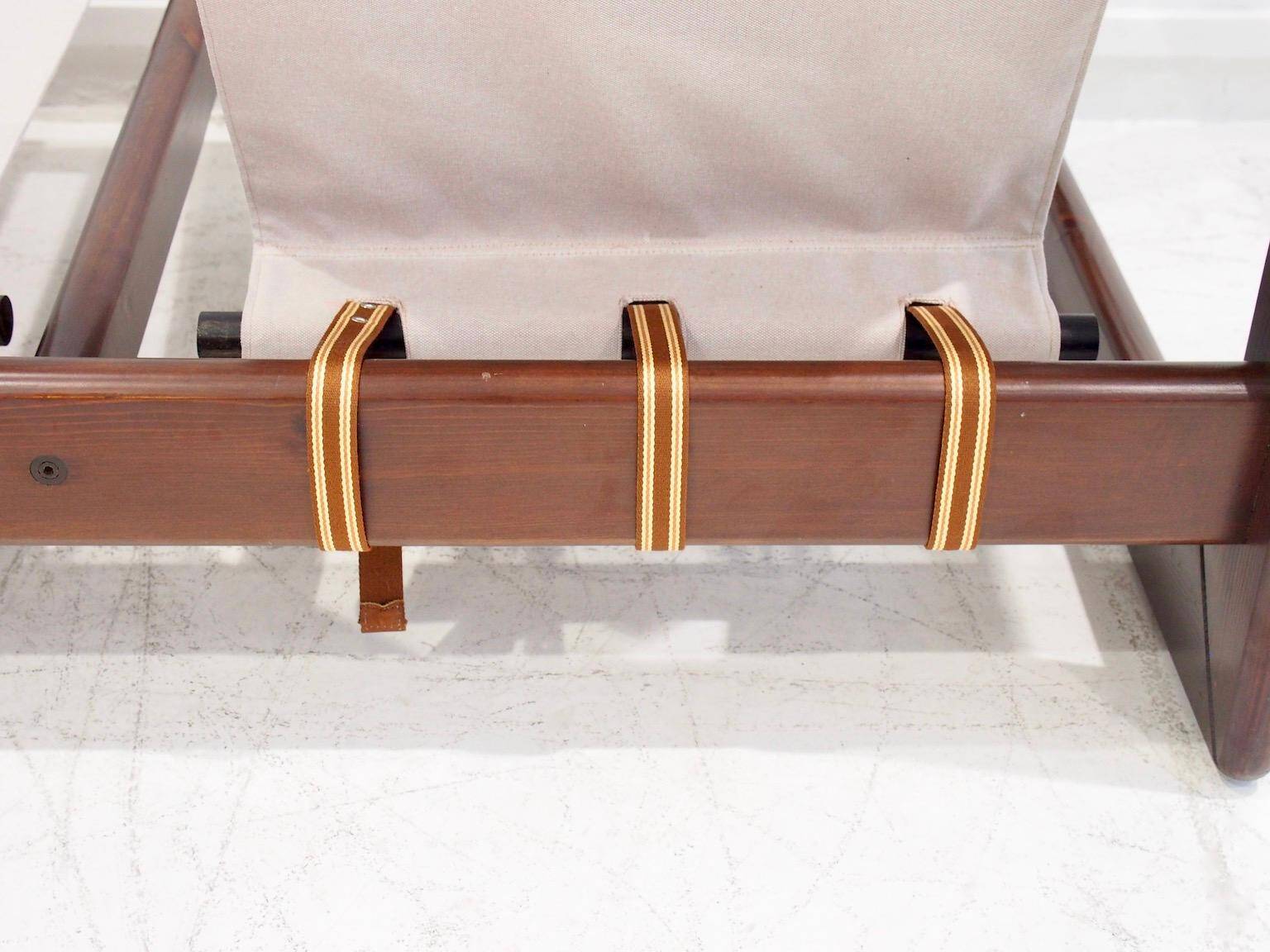Brazilian walnut sofa and mid-century fabric