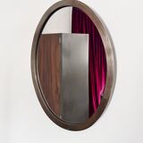 Oval Patinated Bronze Mirror 1950
