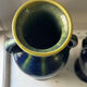 Pair of amphora vases Saint-Clément, glazed ceramic in blue and green.