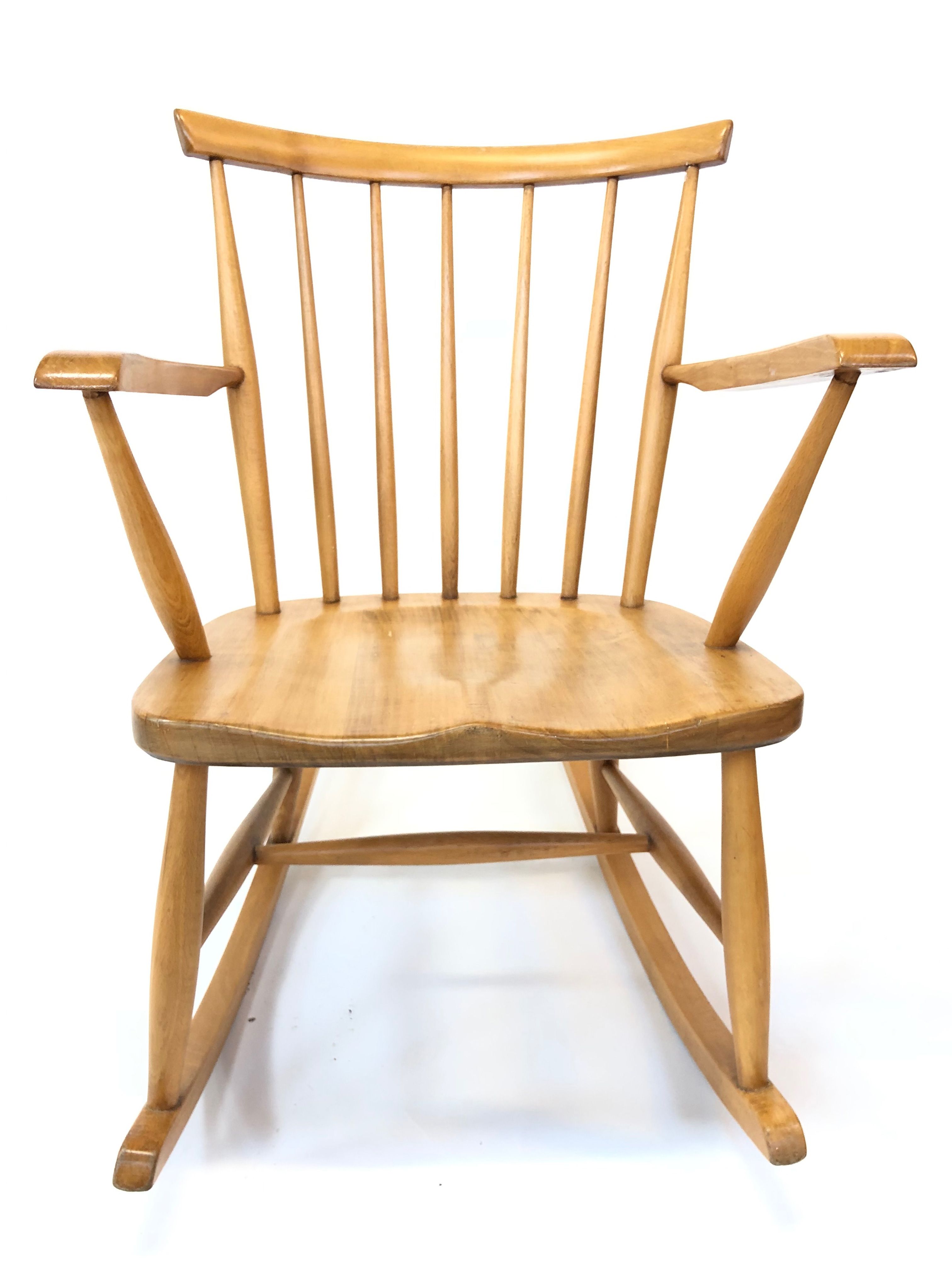 Vintage 1960s minimalist Danish rocking chair rocking chair
