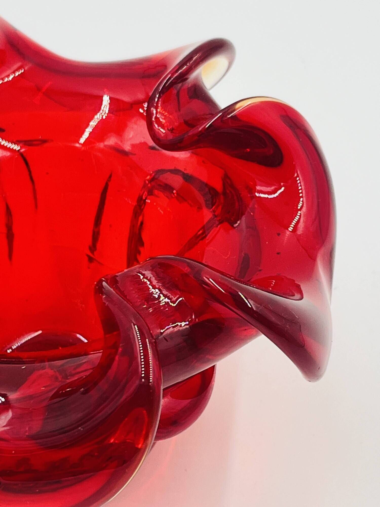 Organic Red Glass Bowl