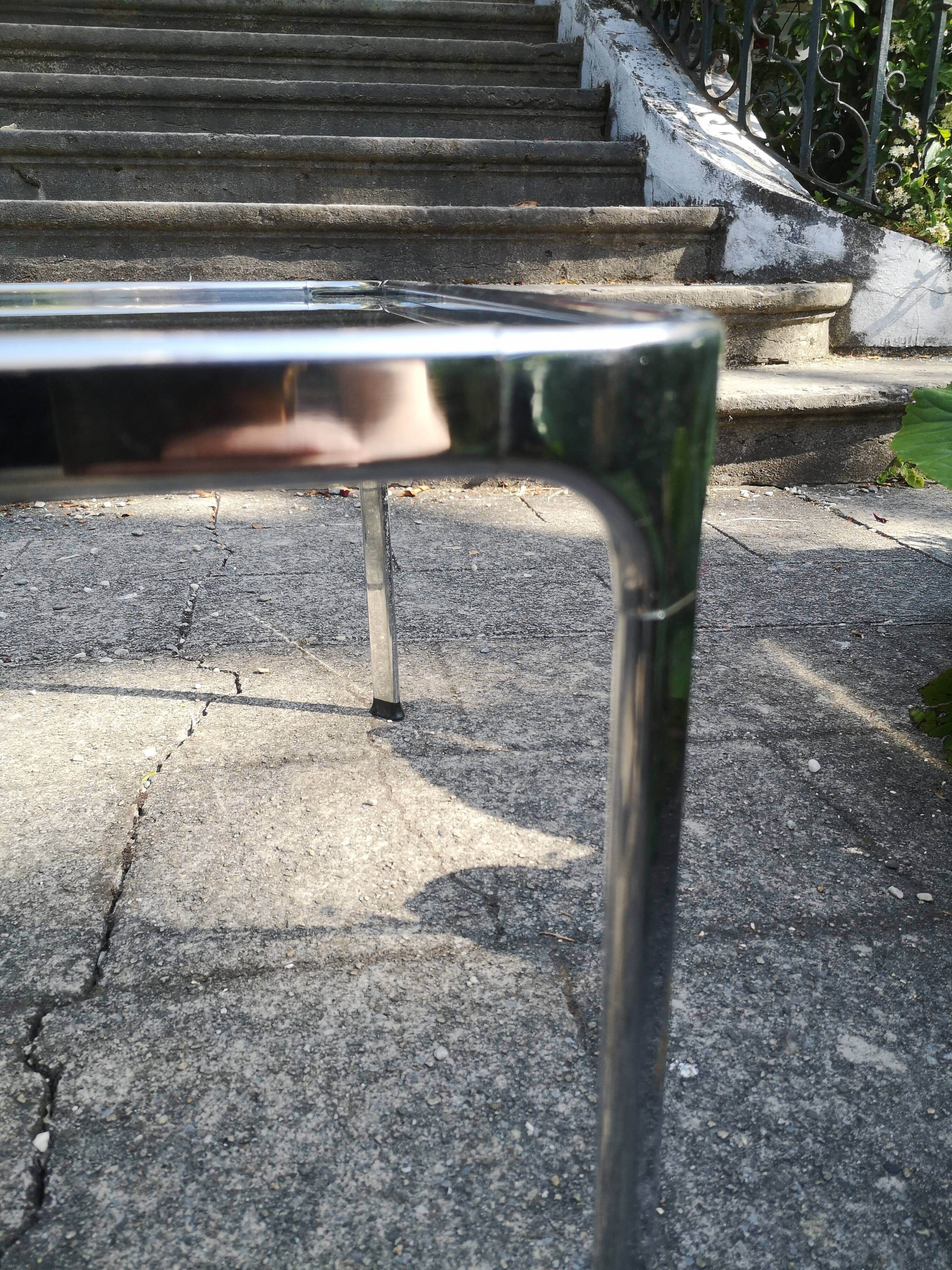 Vintage coffee table chrome and glass