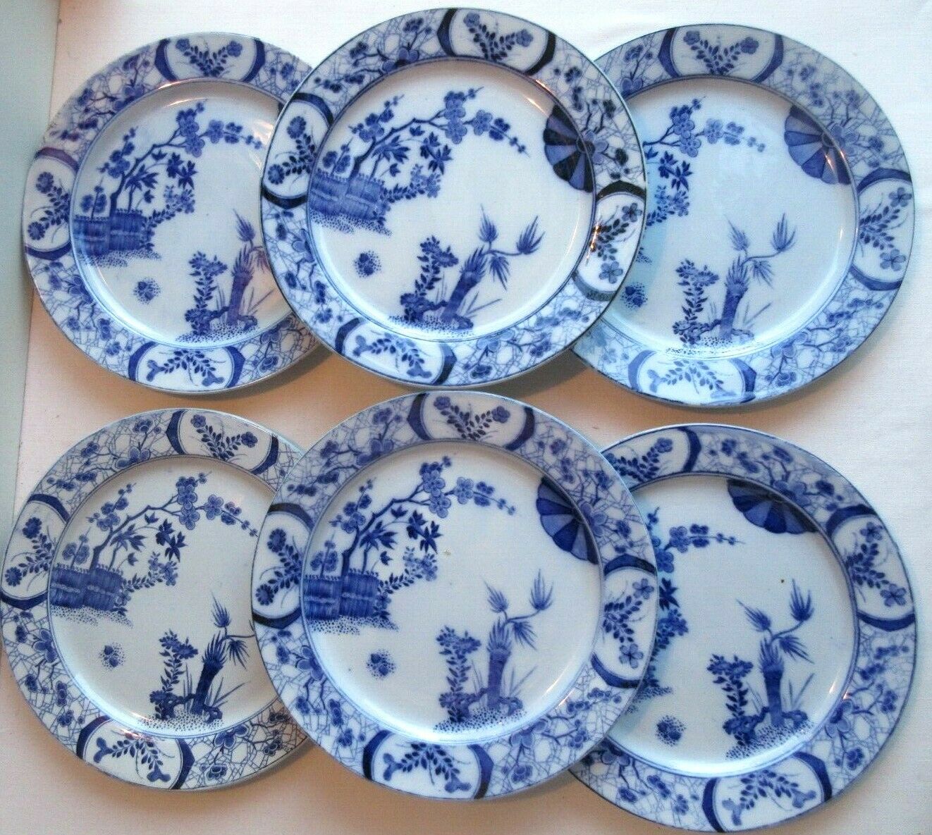 6 dessert plates Creil Montereau model Japan