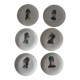 6 plates Gien le petit courrier des dames 446112 hat mode