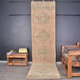Vintage Handknotted Hallway Runner Rug