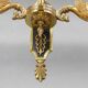 Pair of gold bronze wall lights in Empire style with three lights "Lucien Gau"