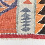 3x10 Salmon Geometric Pattern Vintage Runner, Mid Century Modern, 92x302 Cm