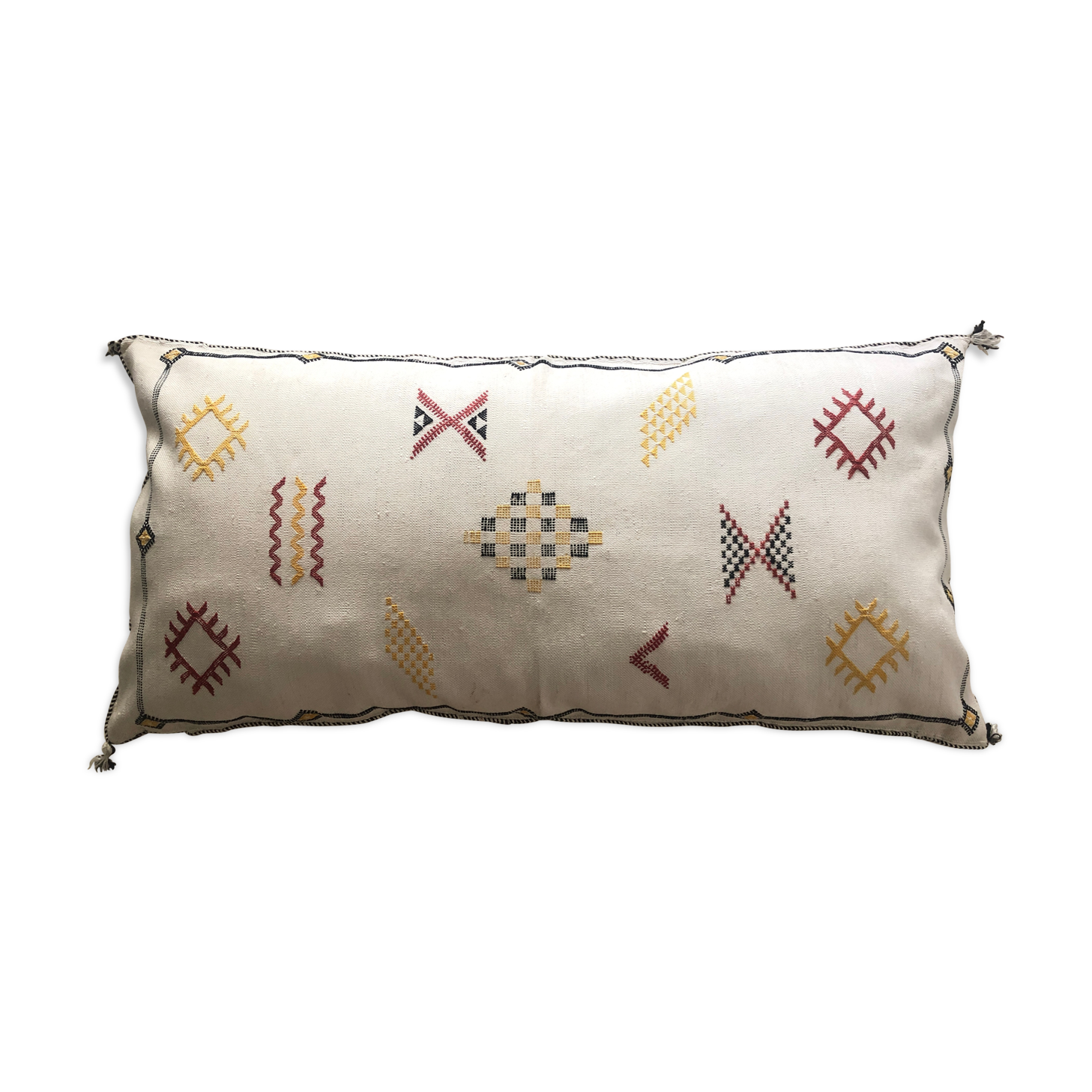 White Sabra Catus Silk Cushion