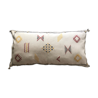 White Sabra Catus Silk Cushion