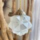 Vintage frosted glass lamp, Art Deco star shape, customizable