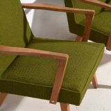 2 green armchairs, circa 1950