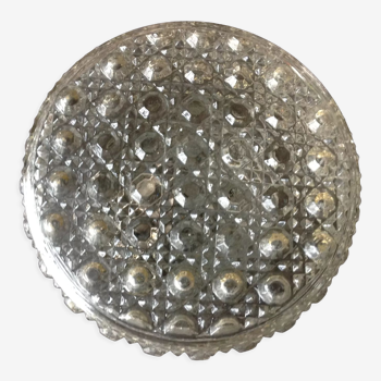 Round ceiling lamp in bubbled glass vintage 60s 70s
