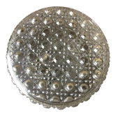 Plafonnier rond en verre bullé vintage années 60 70
