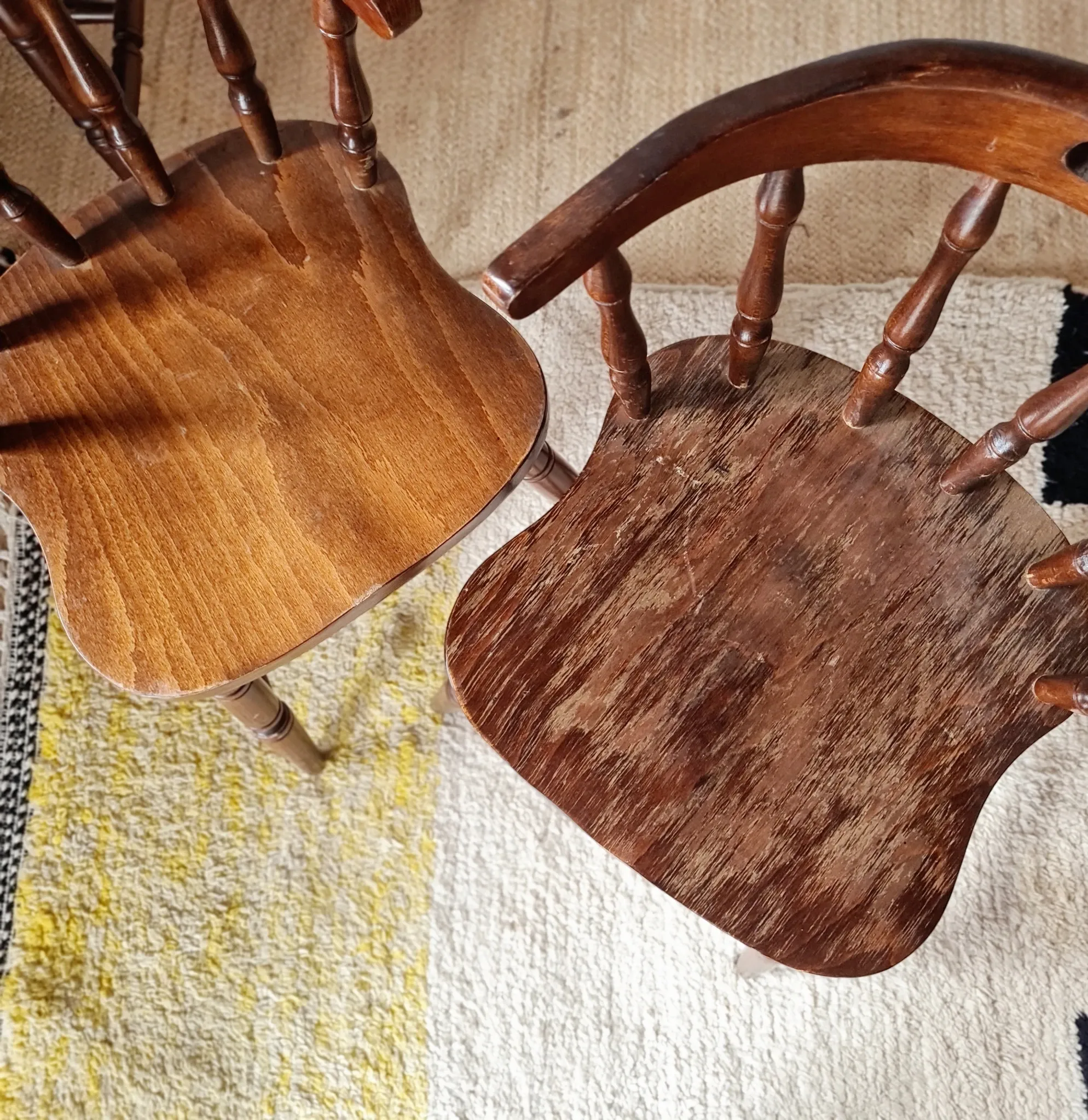 Lot de 4 Chaises Bistrot Western en Bois Massif