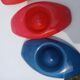 Set of 6 multicoloured vintage egg cups — Space Age pop design