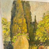 Dans l'huile sur toile du XXe siècle de Sylvain Coste "L'escalier de la bastide"