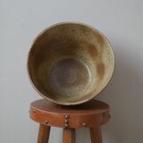 Vintage stoneware salad bowl ceramic pottery handmade craft production