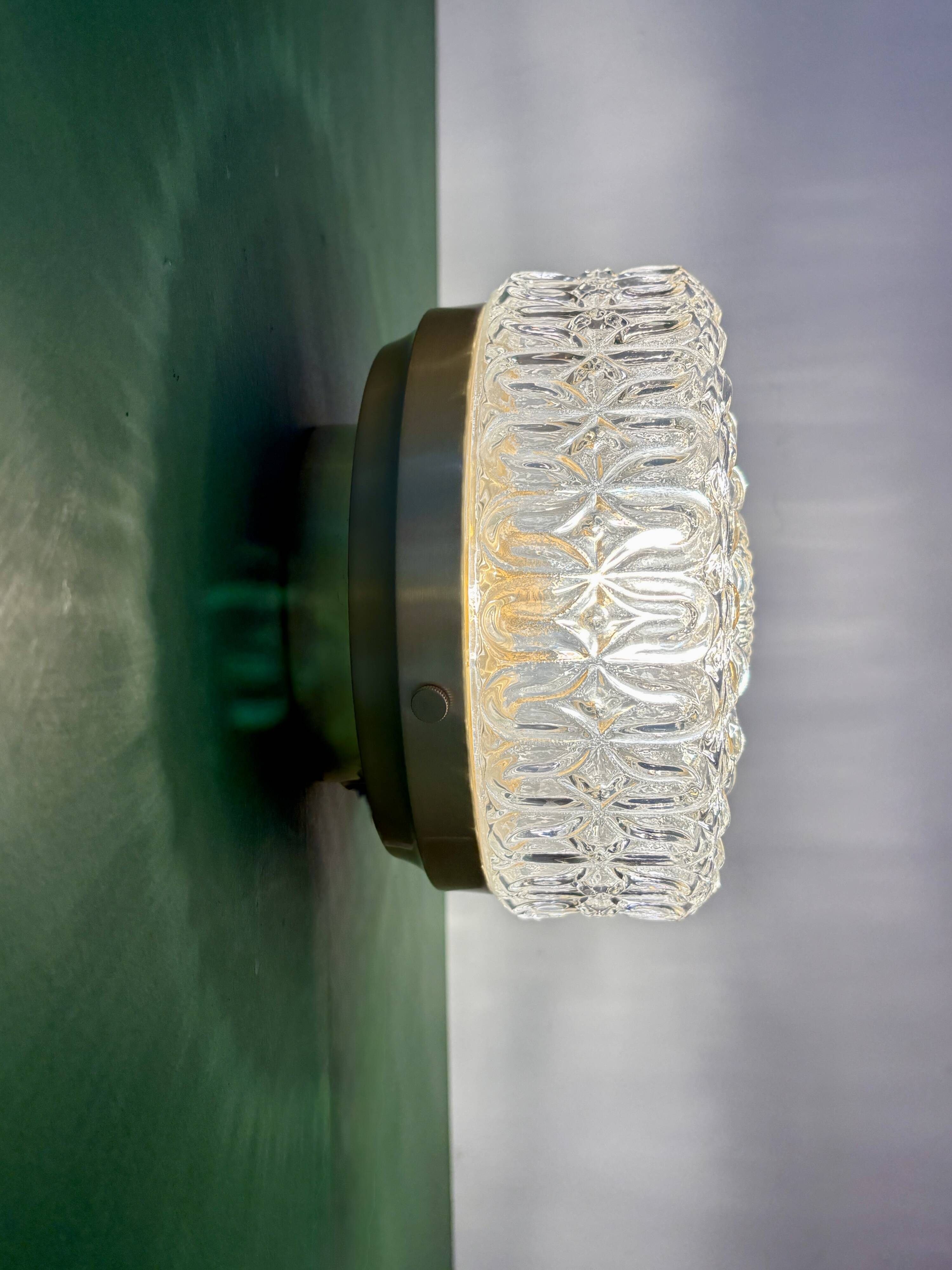 Vintage globe wall or ceiling light in molded glass