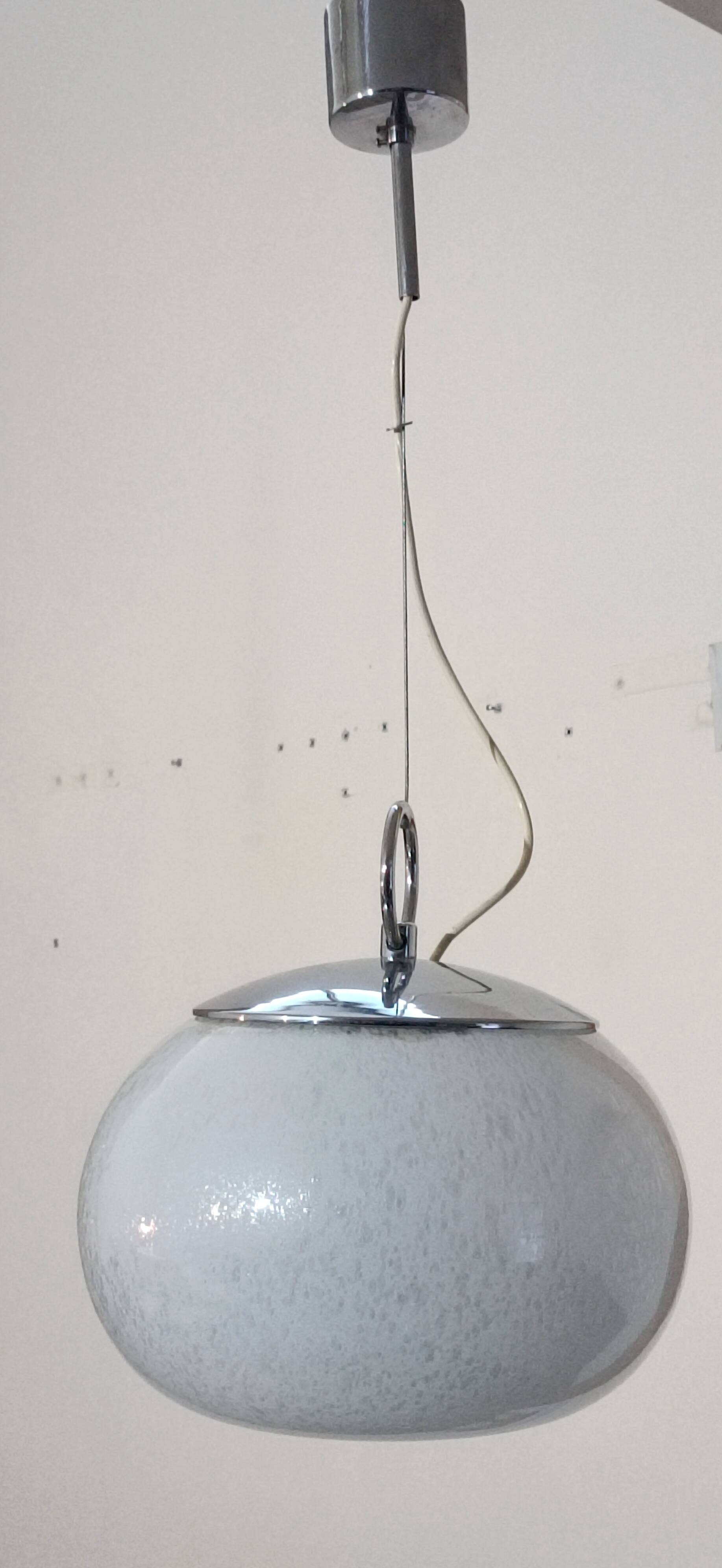 Lampe suspendue verre Murano par Mazzega 1970s