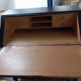 Black redesigned donkey-back style secretary desk