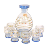 Carafe et 6 verres bleus
