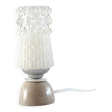 Glass and clay lamp