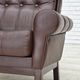 1970s, Danish armchair, original brown furniture leather.