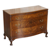 Commode Victorienne Tardive en Bois Dur Pieds Griffe et Boule