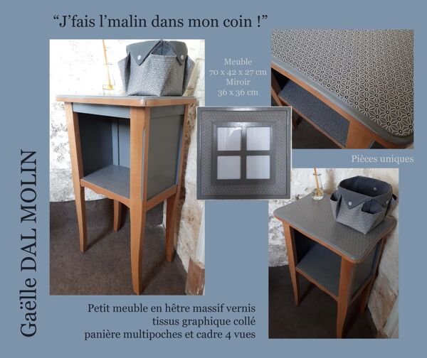 Meuble d'appoint ancien chevet relooké