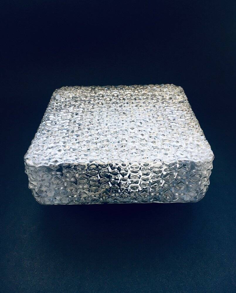 Square Wall Lamp in Glass by RZB Leuchten, 1960s