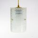 Rectangular suspension lamp in engraved glass from the 70s