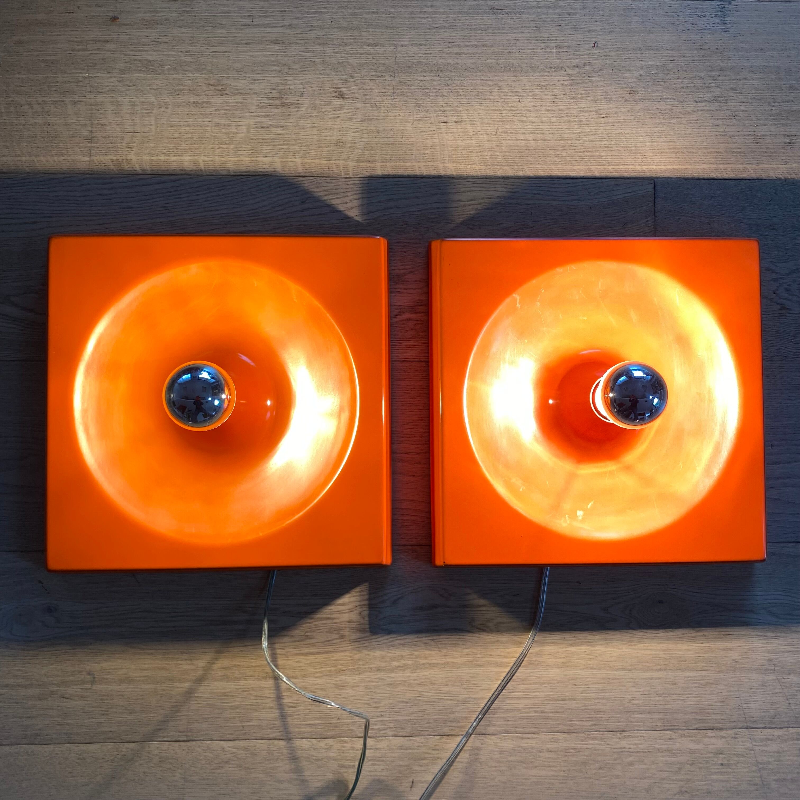 Pair of Quadro wall lamps by Jurgen Lange for Schönbuch. 1970