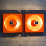 Pair of Quadro wall lamps by Jurgen Lange for Schönbuch. 1970