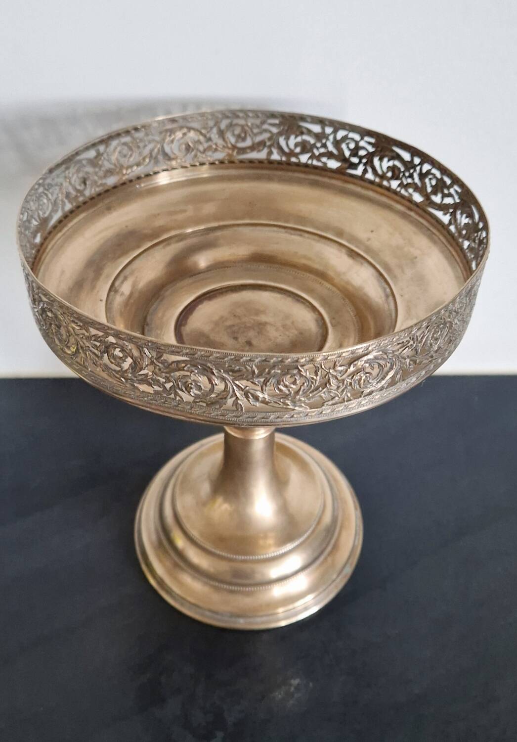 Gold-plated metal footed cup from the early 20th century