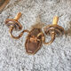 Pair of metal and bronze wall wall light 2 fake candles
