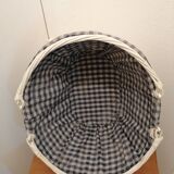Vintage oval white wicker basket